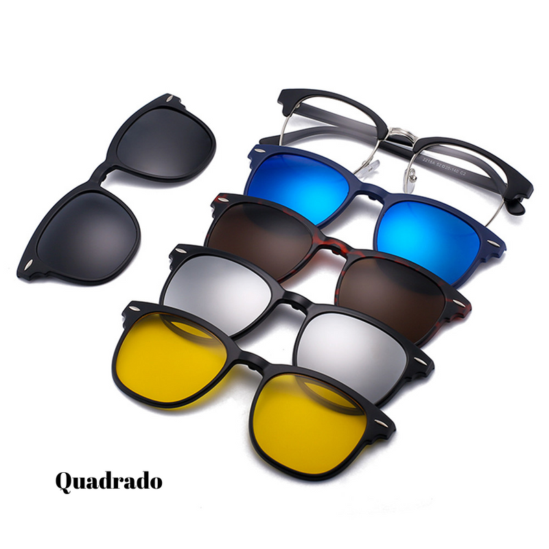 Óculos Imã  6 em 1 com proteção UV400 - Domus Store